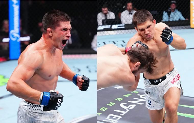 Victorie spectaculoasă pentru Pavel Andrușca la debutul în UFC. Moldoveanul l-a învins pe britanicul Nathaniel Wood, la Paris - VIDEO